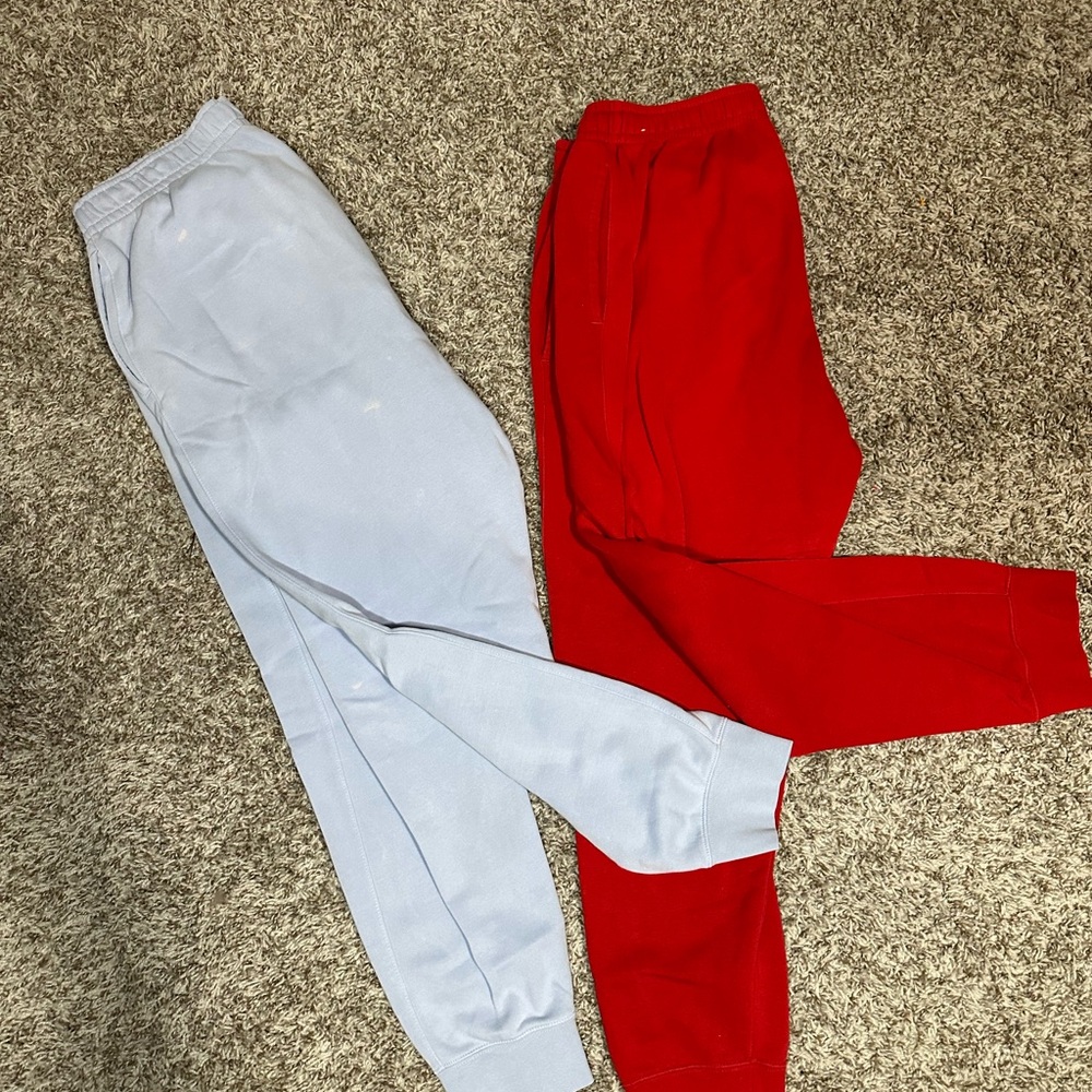 Nike Red and Blue Sweatpants Comfortable Joggers